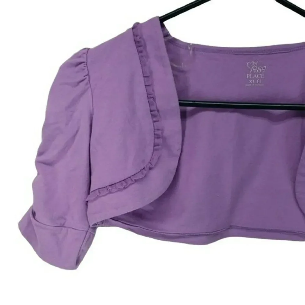 Children’s Place Girls Purple Spring Shoulder Cover Half Jacket Cardigan Size XL